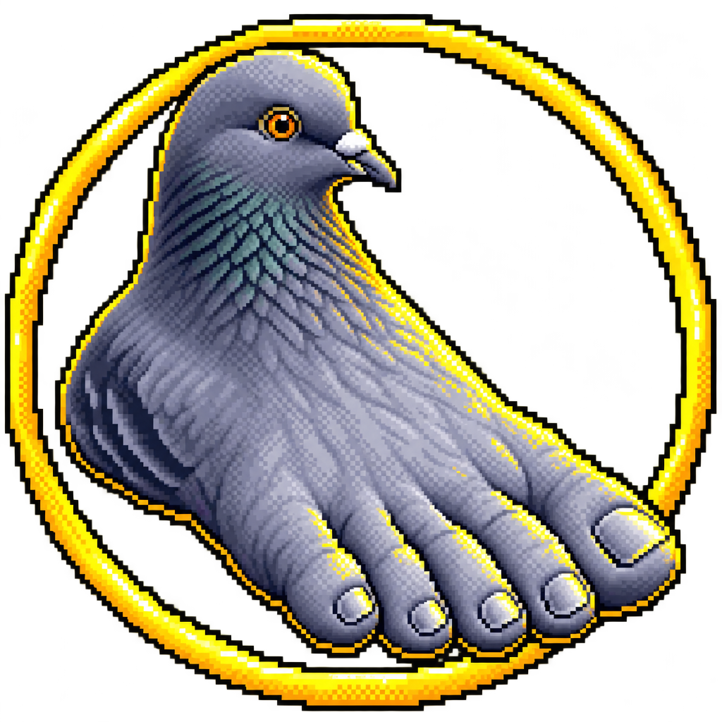 Round gold medallion mascot mark of Pige Foot